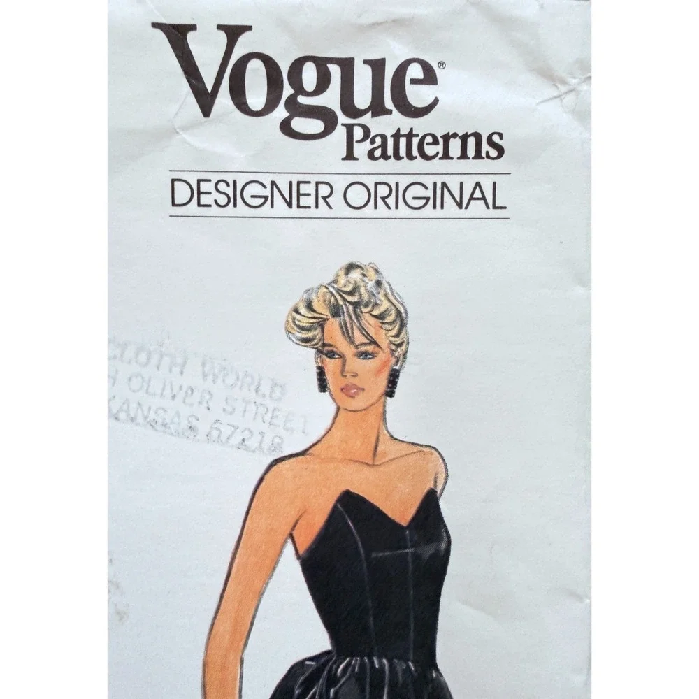 Vogue Design BELLVILLE-SASSOON Pattern Evening Cocktail Strapless, Rear Detail 8